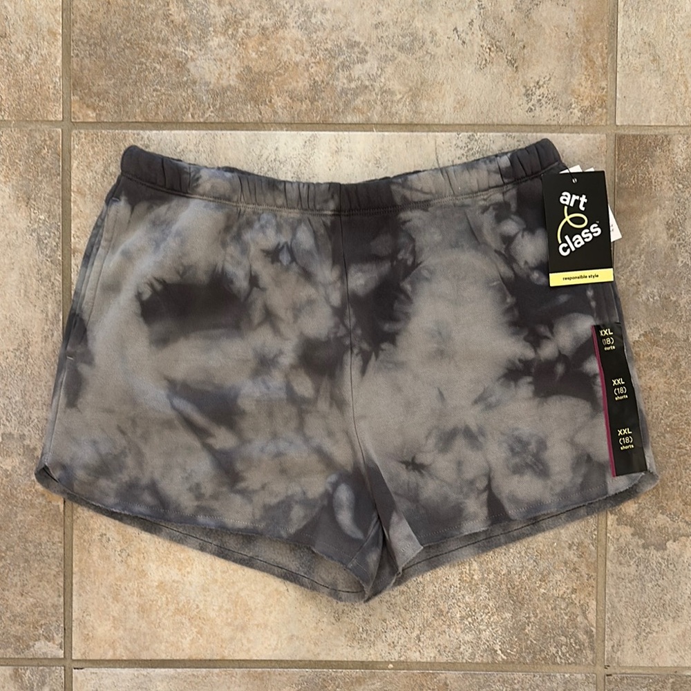 Art Class Black and Gray Shorts with Tie-Dye Pattern Size XXL 18 Girls